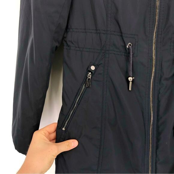 LAUNDRY By Shelli Segal Reversible Quilted Jacket Navy Blue S - Picture 7 of 10